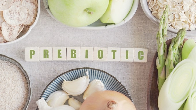 Prebiotic foods include leeks, garlic, bananas, oats and wheat to improve gut health
